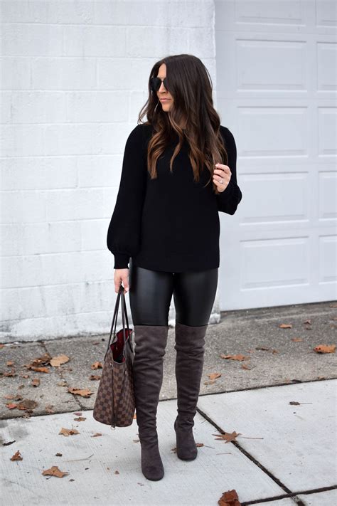 black leather leggings outfit|casual black leather leggings.